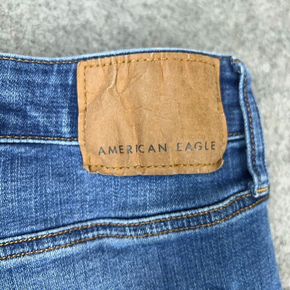 American Eagle Jeans Mens 33x32 Original Taper Blue‎ Distressed Stretch Denim - Picture 10 of 14